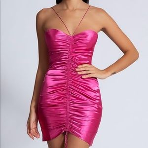 Meshki Satin Pink Mini dress